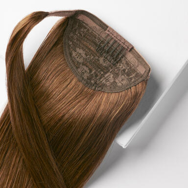 Clip-in Ponytail Made of real hair 5.4 Copper Brown 50 cm