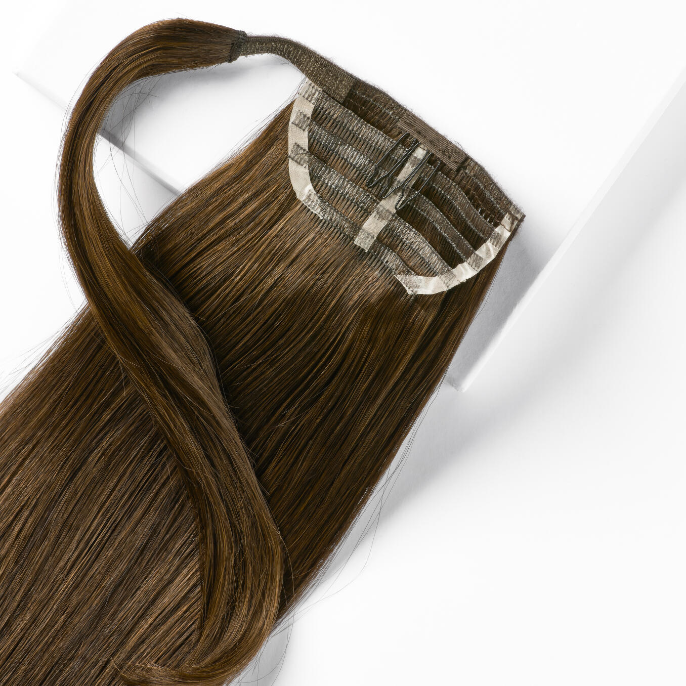 Sleek Clip-in Ponytail Ponytail made of real hair 5.0 Brown 30 cm