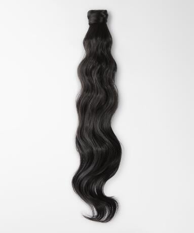 Fibre Clip-in Ponytail Beach Wave, Vegan hair 1.0 Black 40 cm