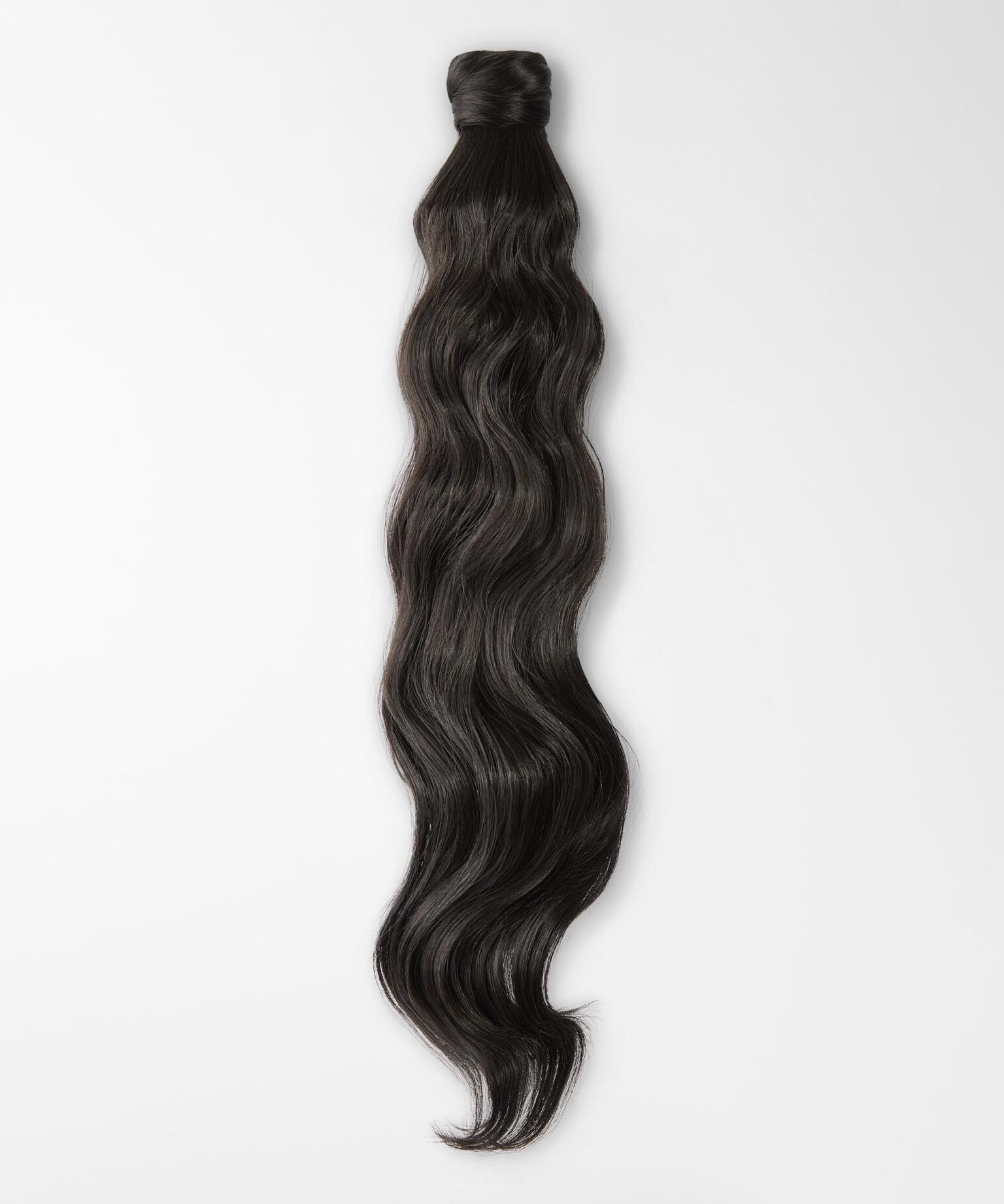 Fibre Clip-in Ponytail Beach Wave, Veganskt hår  1.2 Black Brown 40 cm