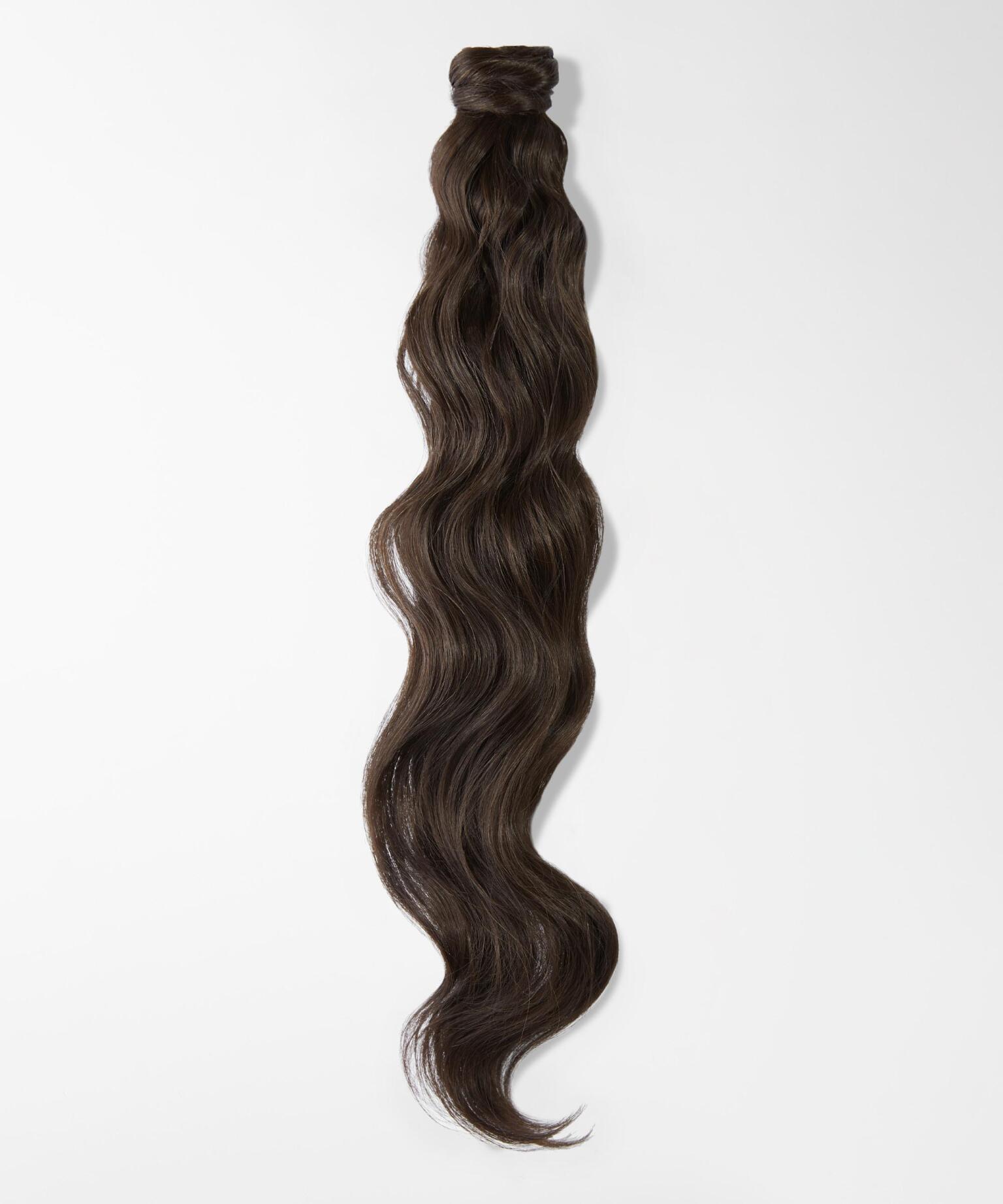 Fibre Clip-in Ponytail Beach Wave, Veganskt hår  2.3 Chocolate Brown 40 cm