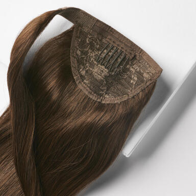 Fibre Clip-in Ponytail Aus veganem Haar hergestellt 2.3 Chocolate Brown 40 cm