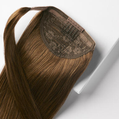 Fibre Clip-in Ponytail Aus veganem Haar hergestellt 5.0 Brown 40 cm