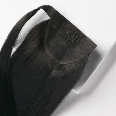 Fibre Clip-in Ponytail Fremstillet af vegansk hår 1.0 Black 50 cm