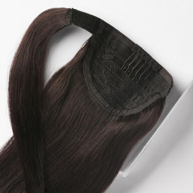 Fibre Clip-in Ponytail Gjord av veganskt hår 1.2 Black Brown 50 cm