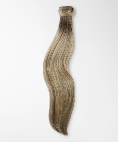 Fibre Clip-in Ponytail Made of vegan hair B2.6/10.7 Dark Ashy Blonde Balayage 50 cm