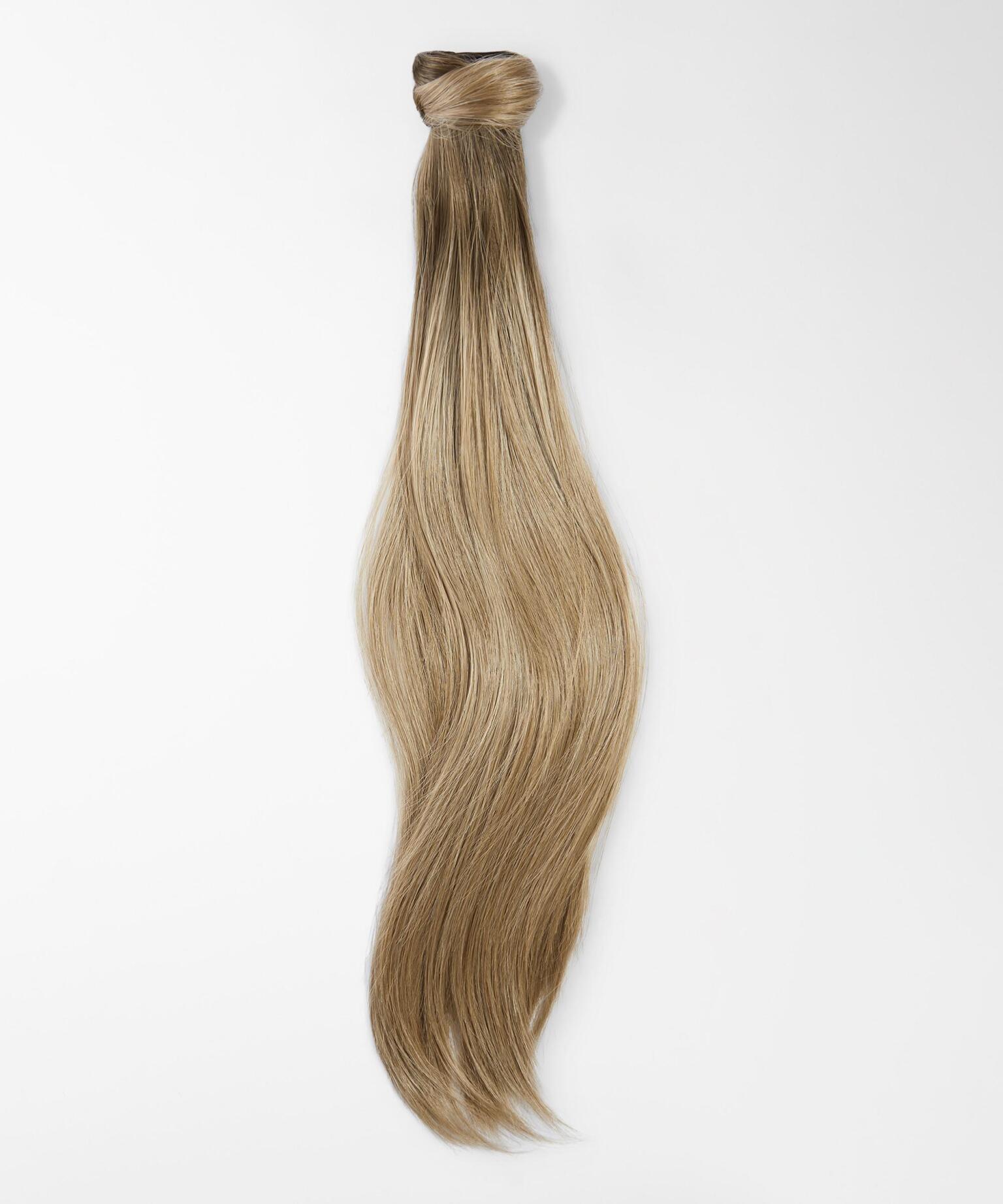 Fibre Clip-in Ponytail Aus veganem Haar hergestellt B5.1/7.3 Brown Ash Blonde Balayage 50 cm