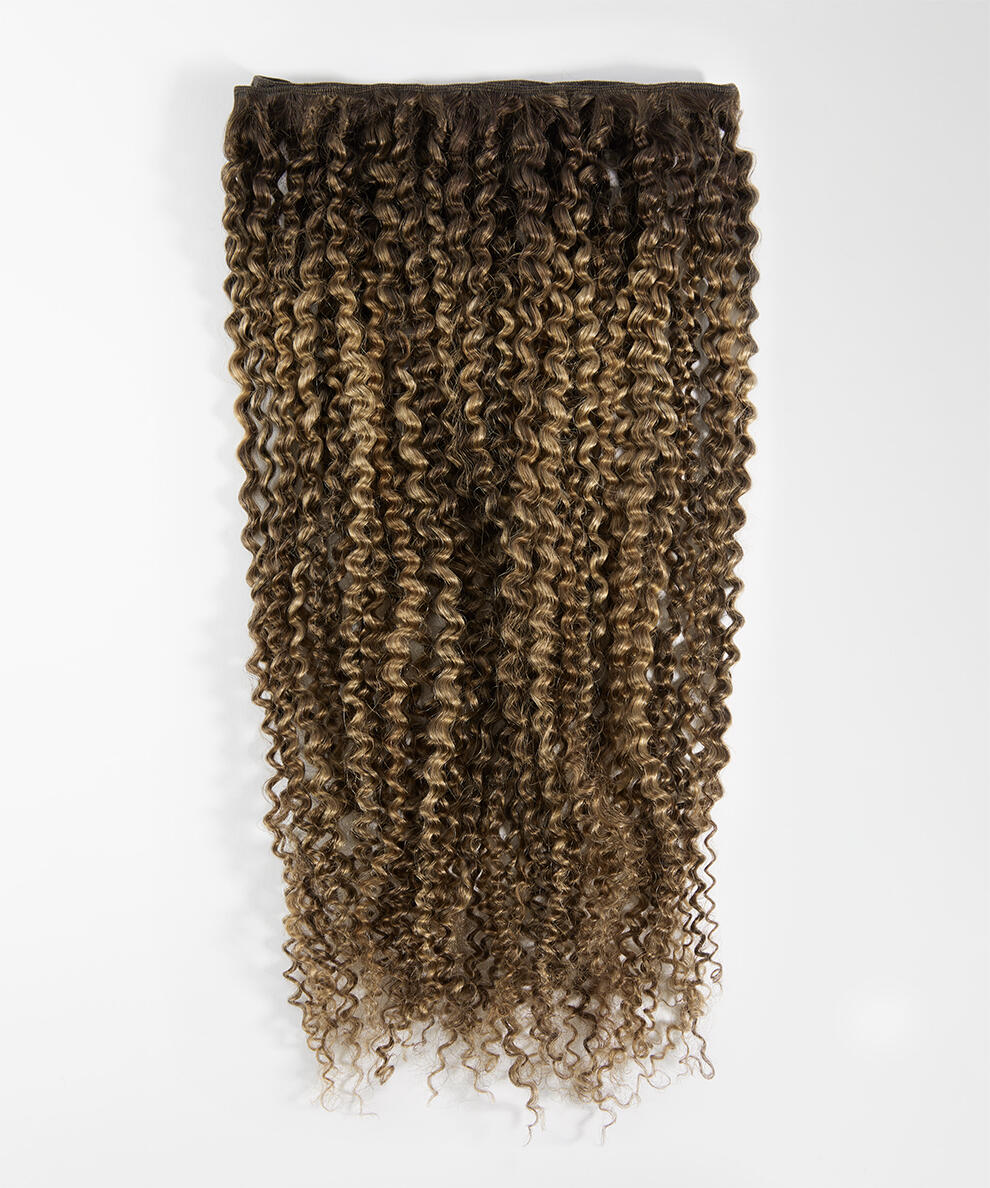 Hair Weft Spiral Curls B2.3/5.0 Hazelnut Caramel Balayage 60 cm