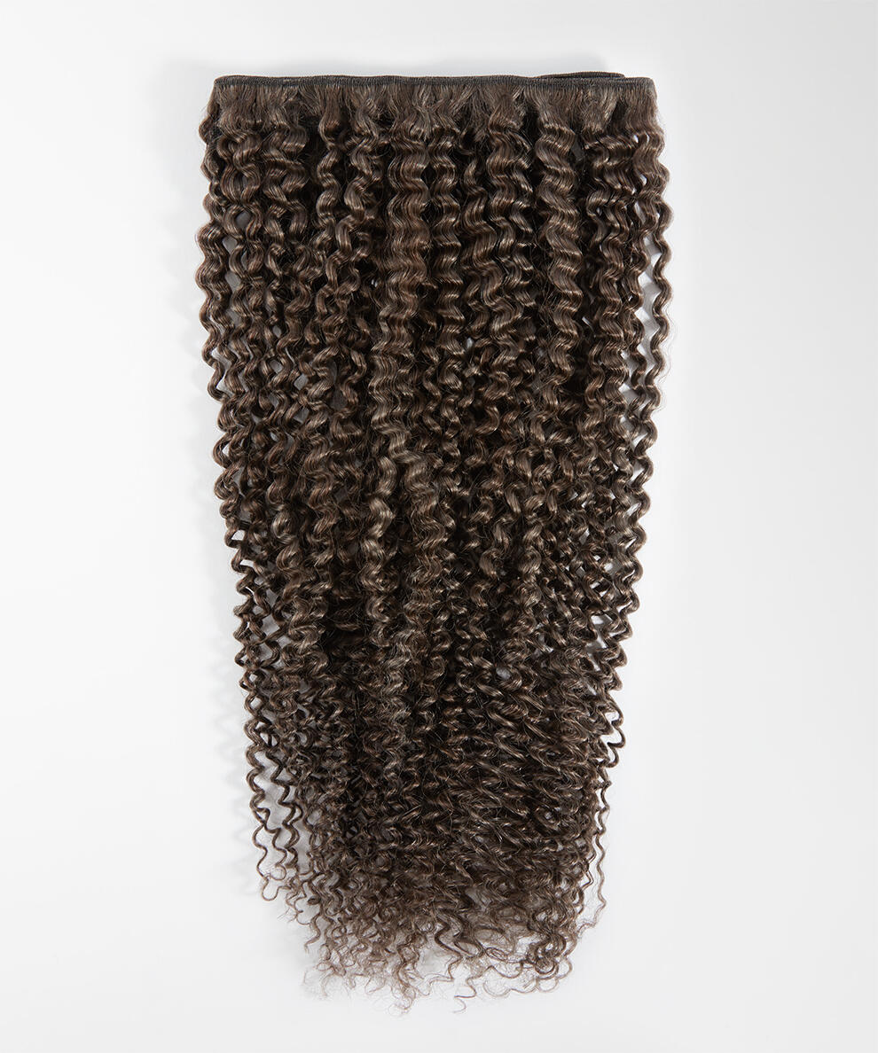 Hair Weft Spiral Curls M2.3/2.6 Dark Ashy Highlights 60 cm