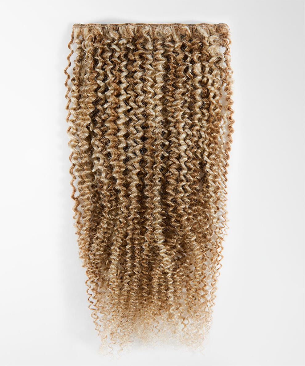 Hair Weft Spiral Curls M5.3/10.6 Vanilla Blonde Toffee Highlights 60 cm