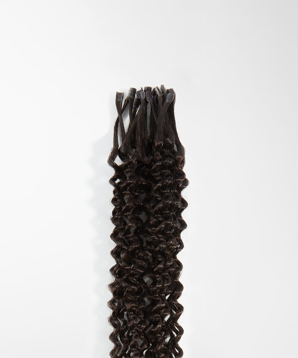 Premium Keratin Extensions Spiral Curls 20 pieces 1.2 Black Brown 60 cm