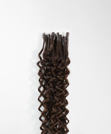 Premium Keratin Extensions Spiral Curls 20 pieces 2.3 Chocolate Brown 60 cm