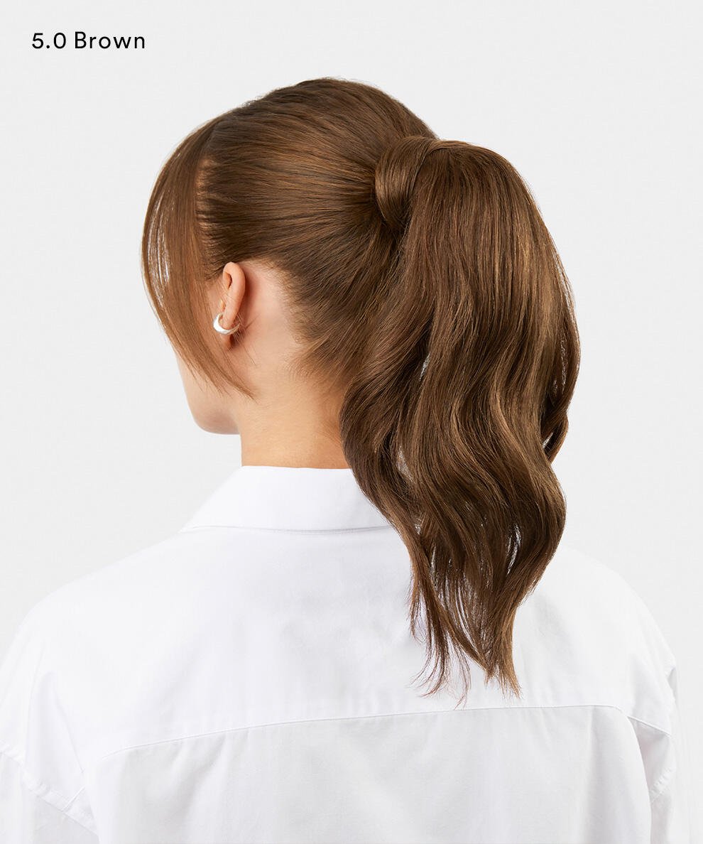 Clip-in Ponytail Made of real hair B5.0/8.3 Brownish Blonde Balayage 30 cm