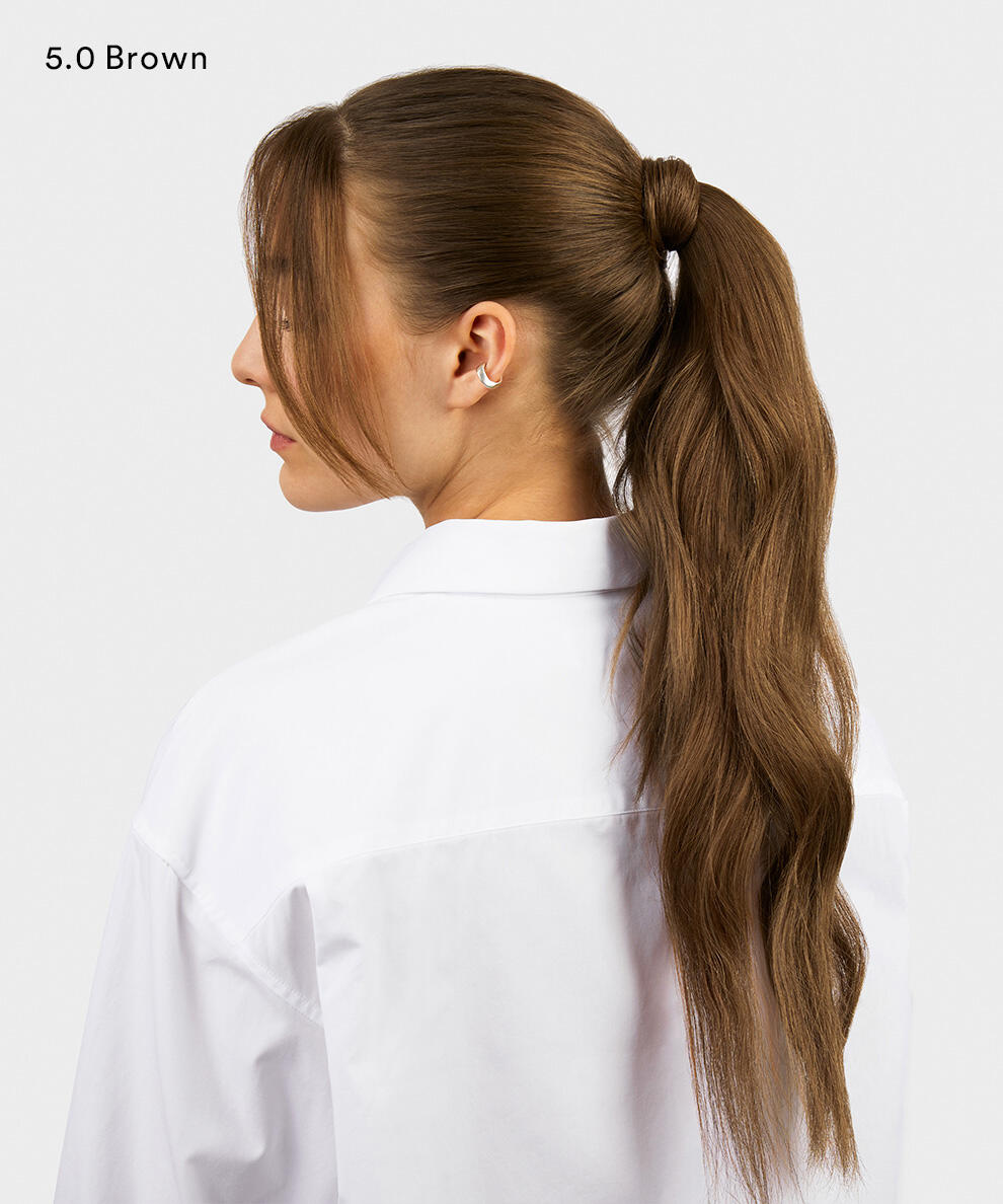Sleek Clip-in Ponytail Made of real hair 2.3 Chocolate Brown 50 cm
