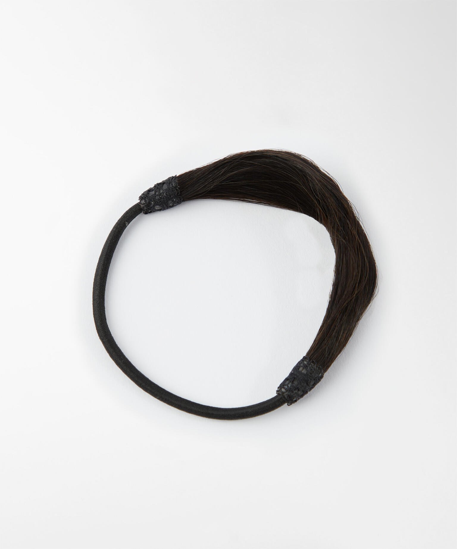 Hair-covered Hair Tie 1.2 Black Brown