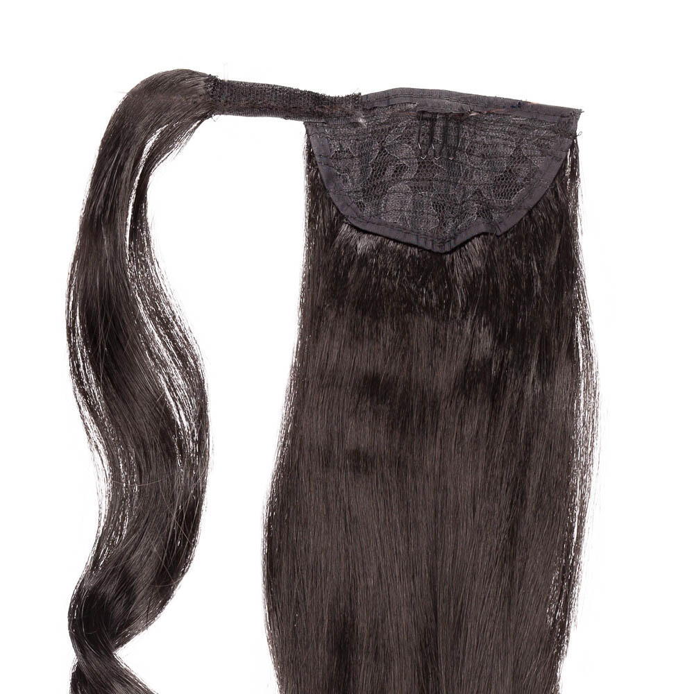 Clip-in Ponytail Synthetic Beach Wave 1.2 Black Brown 50 cm