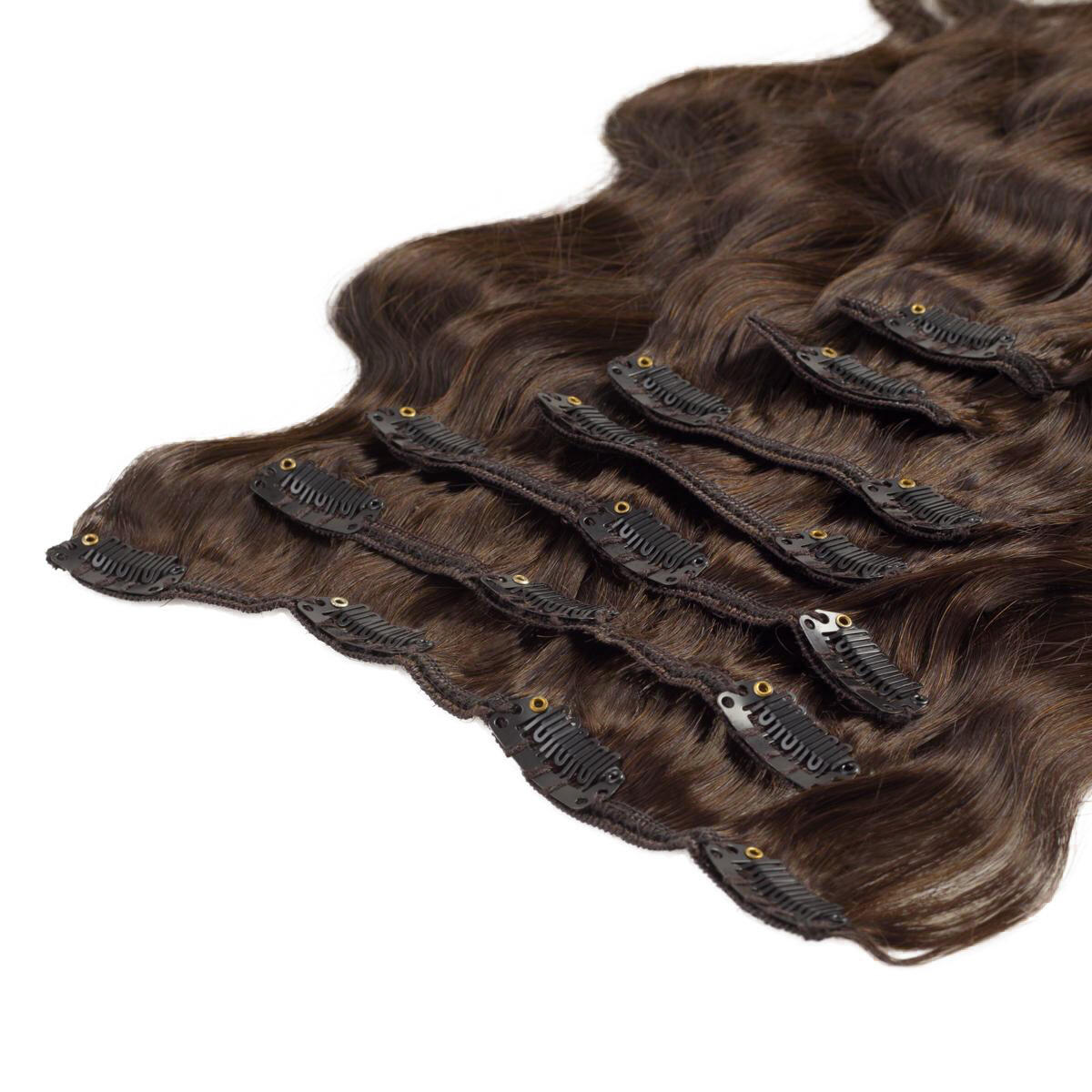 Clip-on set Body Wave 7 pieces 2.3 Chocolate Brown 60 cm