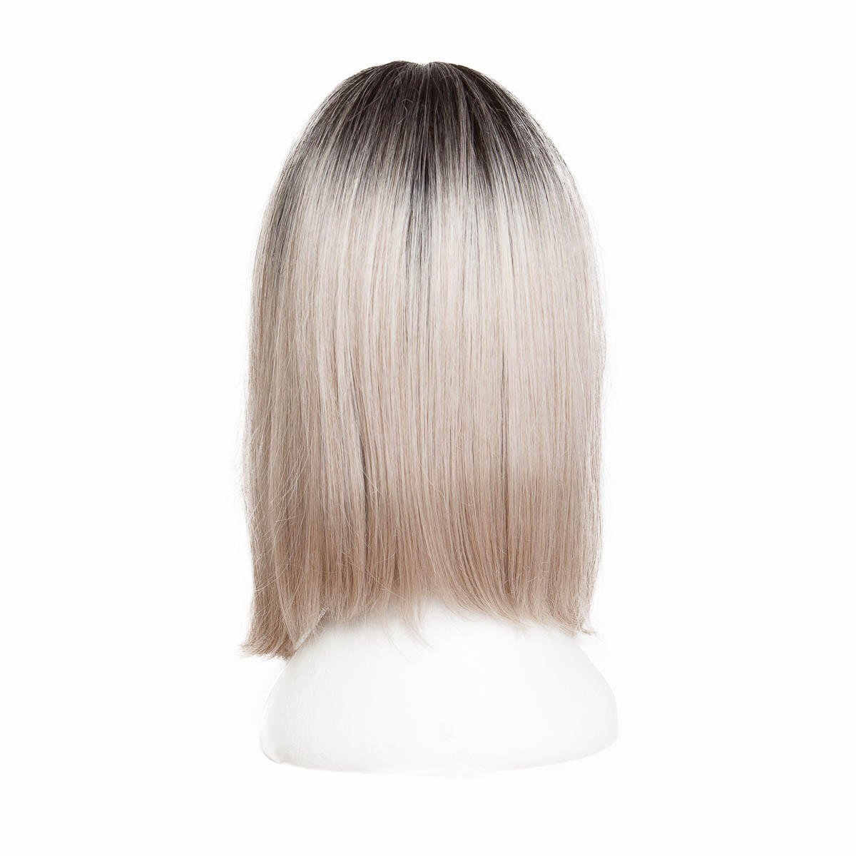 Lace Front Wig Lob O1.2/10.5 Black Brown/Grey 40 cm