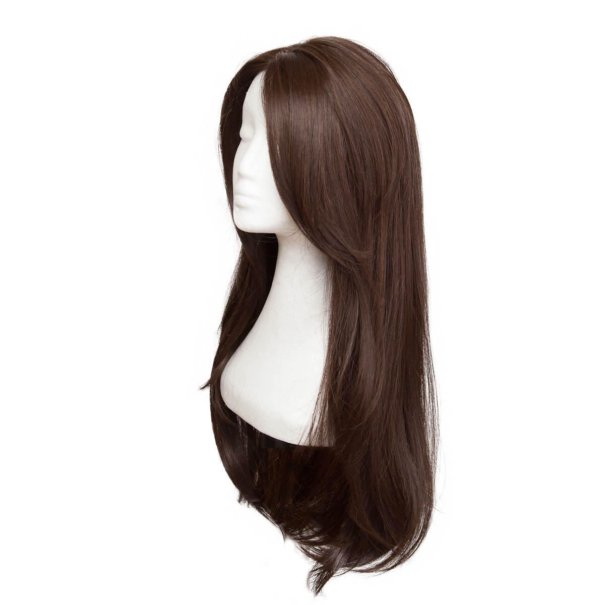 Lace Front Wig Synthetic Long 2.2 Coffee Brown 60 cm