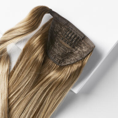Clip-in Ponytail Ponytail made of real hair B5.0/8.3 Brownish Blonde Balayage 60 cm