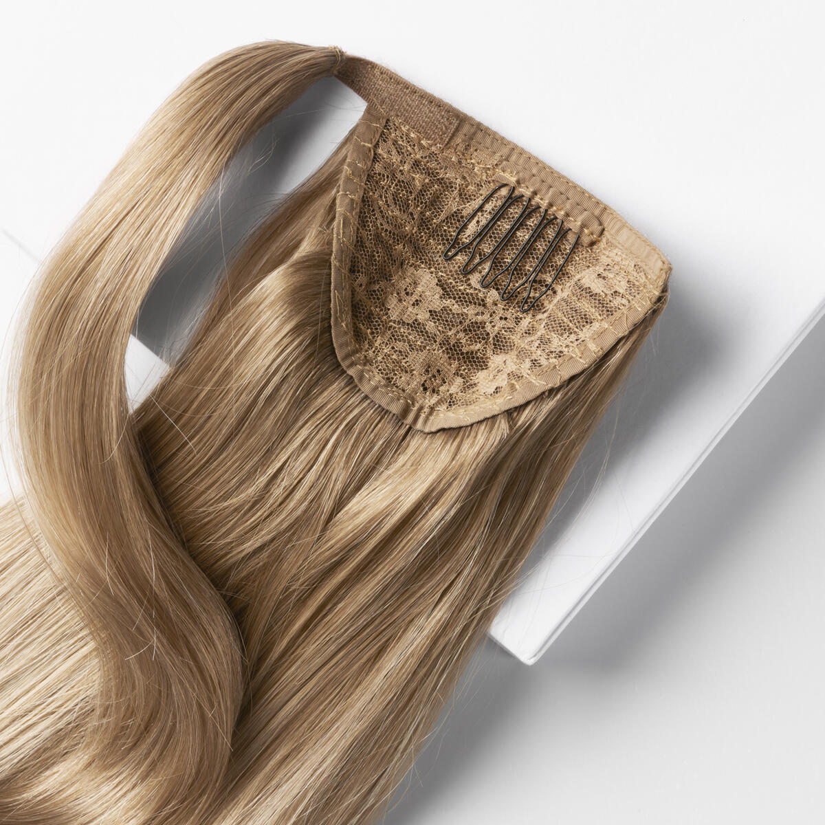 Clip-in Ponytail Ponytail made of real hair B5.3/8.0 Champagne Blonde Balayage 40 cm