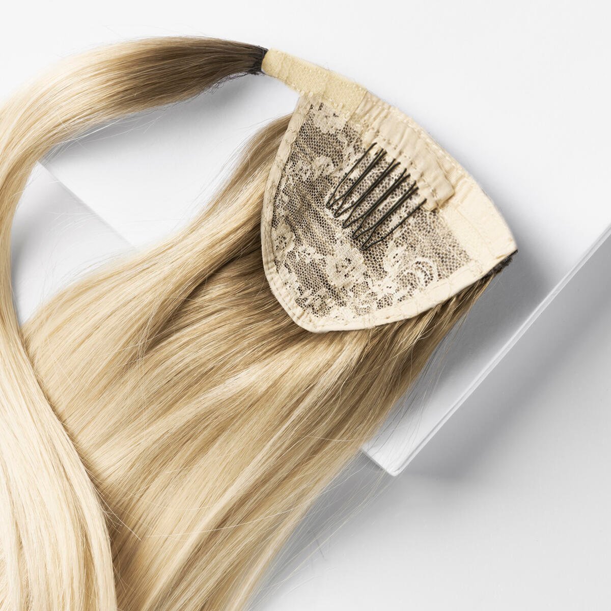 Clip-in Ponytail Ponytail made of real hair B7.3/10.10 Cool Platinum Blonde Balayage 60 cm