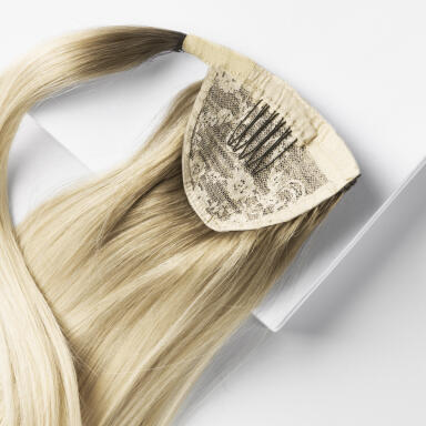 Clip-in Ponytail Ponytail made of real hair B7.3/10.10 Cool Platinum Blonde Balayage 30 cm