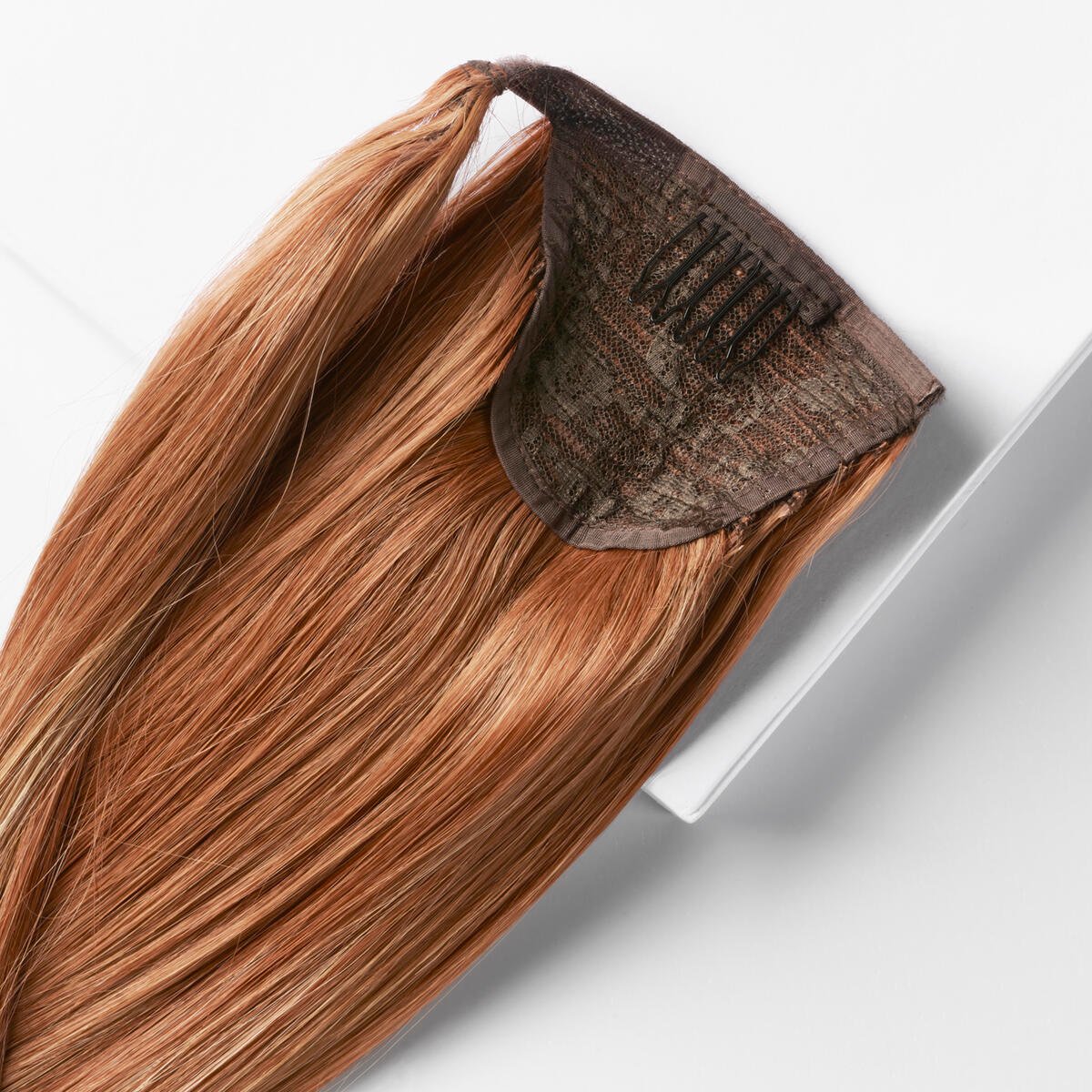 Clip-in Ponytail Ponytail made of real hair C6.7/6.3 Sunset Red ColorMelt 50 cm