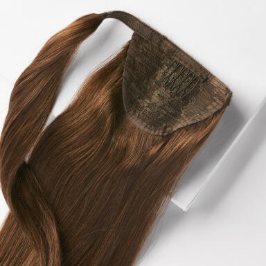 Clip-in Ponytail Made of real hair 2.0 Dark Brown 50 cm