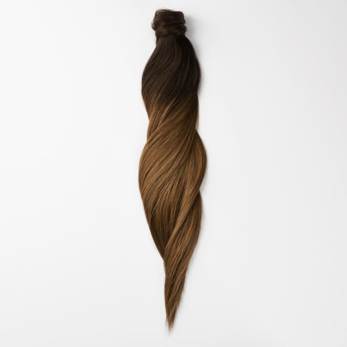Clip-in Ponytail Ponytail made of real hair O2.3/5.0 Chocolate Brown Ombre 40 cm