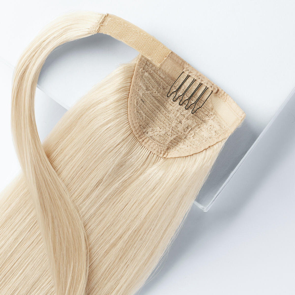 Clip-in Ponytail Ponytail made of real hair 10.10 Platinum Blonde 60 cm
