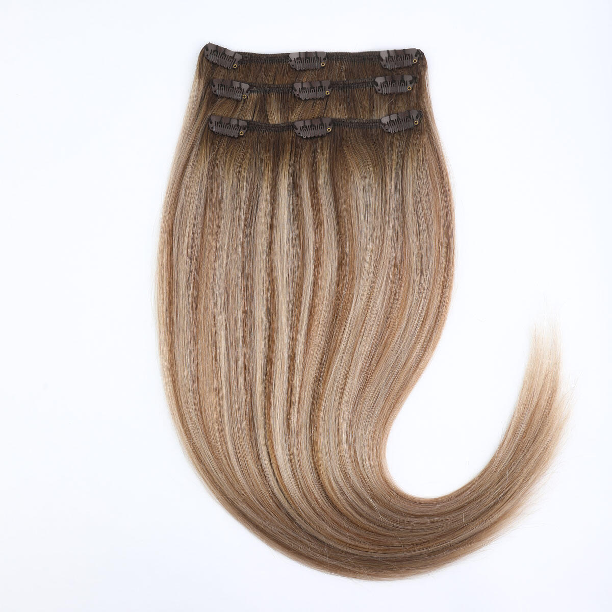 Clip-on set 3 pieces B5.1/7.3 Brown Ash Blonde Balayage 60 cm