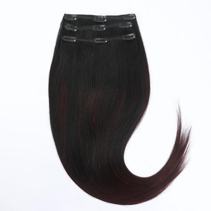 Clip-on set 3 pieces B1.0/6.12 Cherry Infused Black Balayage 50 cm