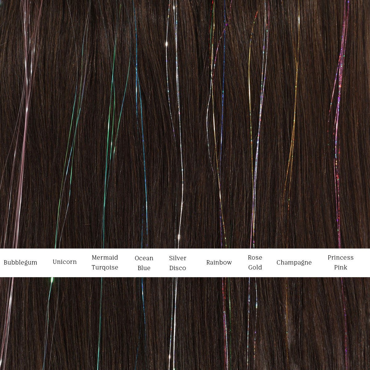 Hair Tinsels Silver Disco