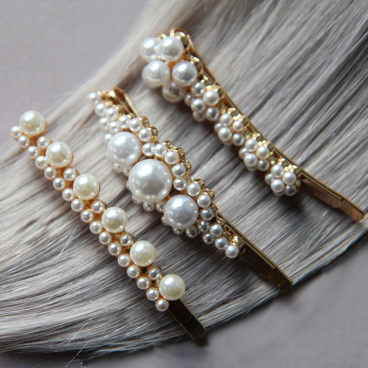 Hairpins with pearls, pack of 3 Pearl Collection no. 3 null