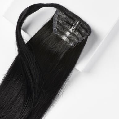 Sleek Clip-in Ponytail Made of real hair 1.0 Black 50 cm
