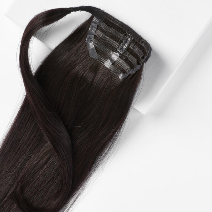 Sleek Clip-in Ponytail Ponytail made of real hair 1.2 Black Brown 50 cm