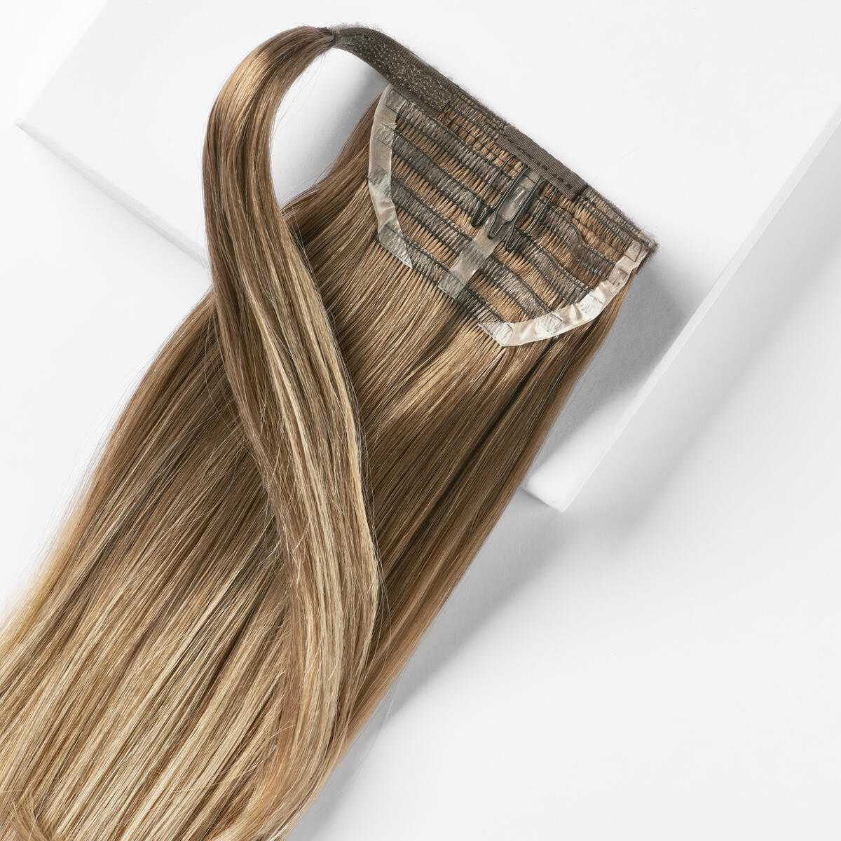 Sleek Clip-in Ponytail B5.1/7.3 Brown Ash Blonde Balayage 50 cm