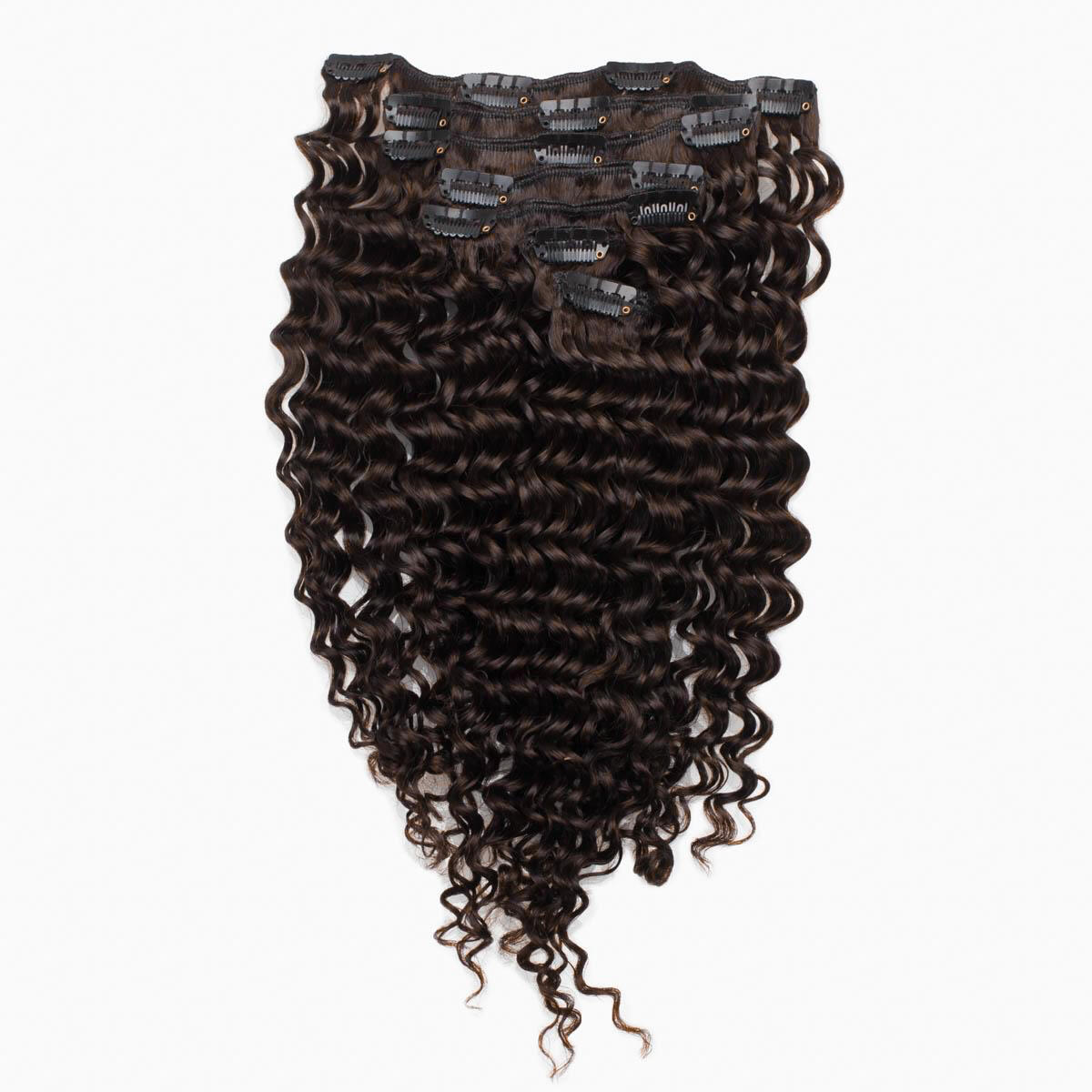 Clip-on set Curly 7 pieces 2.3 Chocolate Brown 40 cm