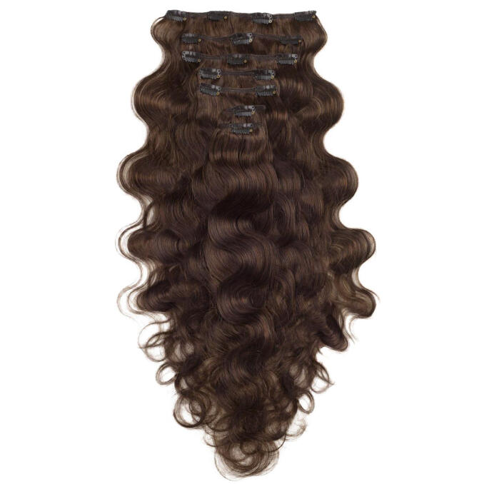Clip-on set Body Wave 7 pieces 2.3 Chocolate Brown 60 cm