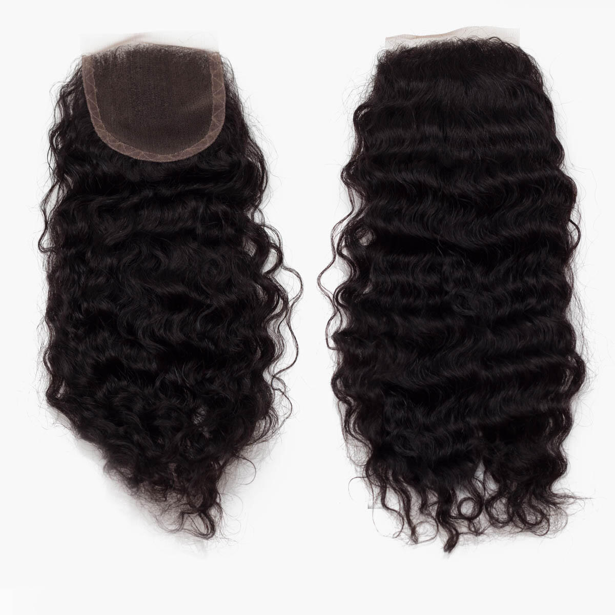 Lace Closure Curly Curls 1.2 Black Brown 35 cm