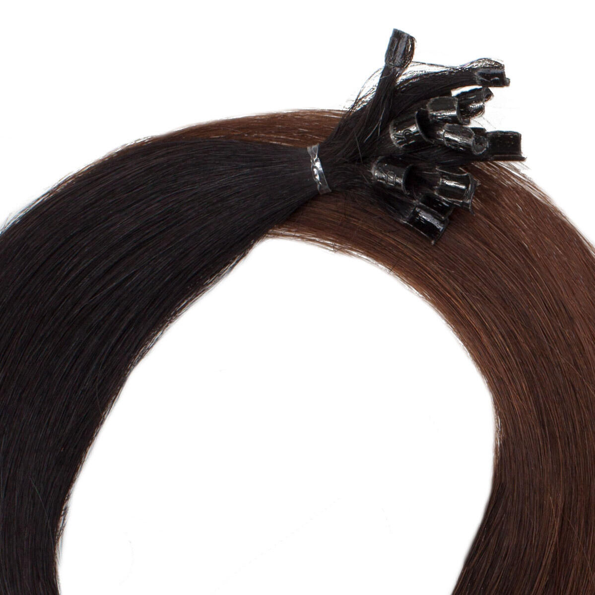 Nail Hair Premium O1.2/2.0 Black Brown Ombre 40 cm