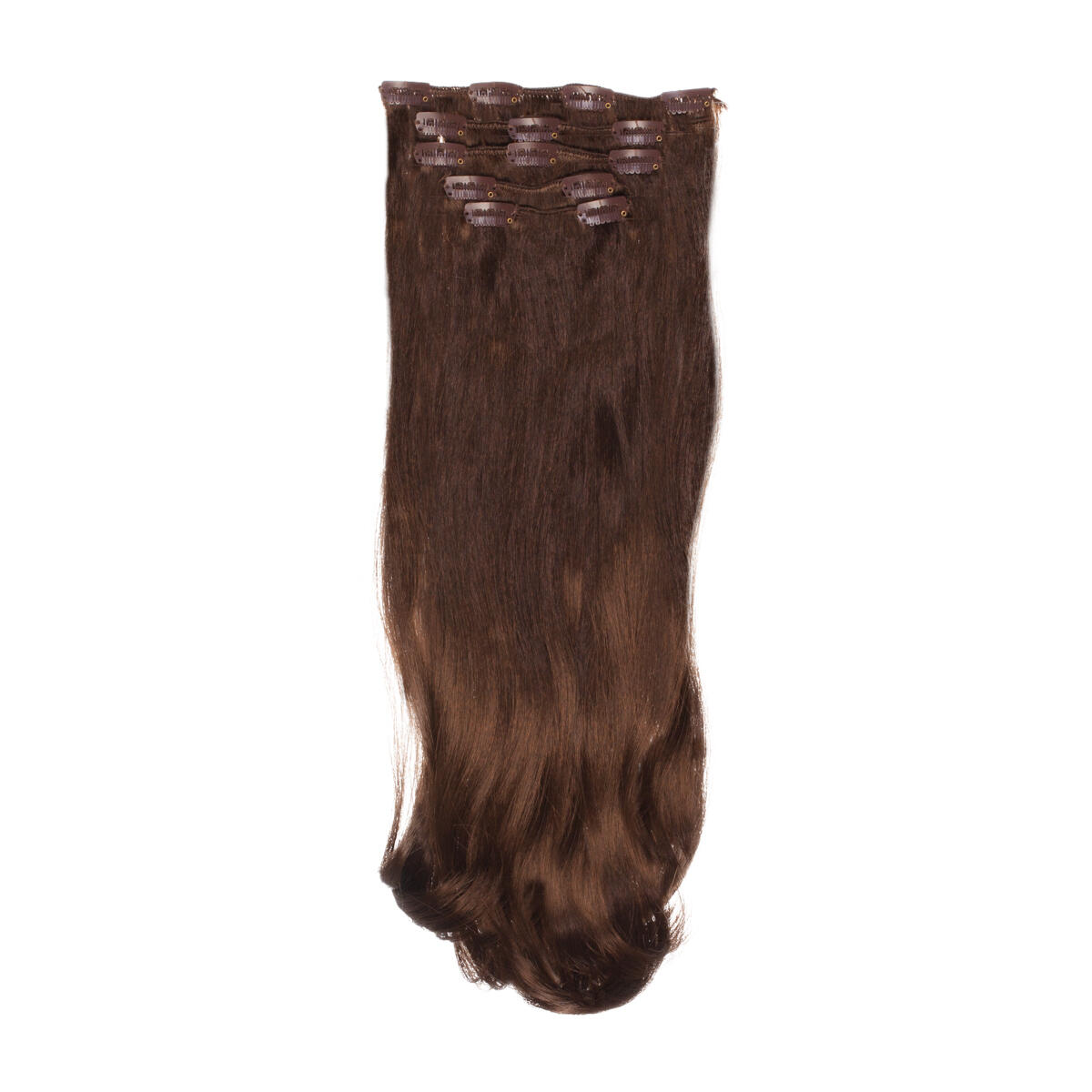 Clip-on set Synthetic 5 pieces Beach Wave 2.0 Dark Brown 50 cm