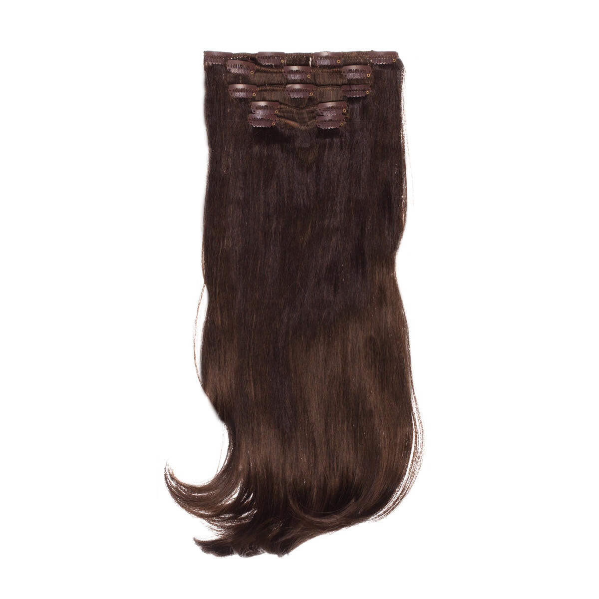 Clip-on set Synthetic 5 pieces Beach Wave 2.2 Coffee Brown 50 cm