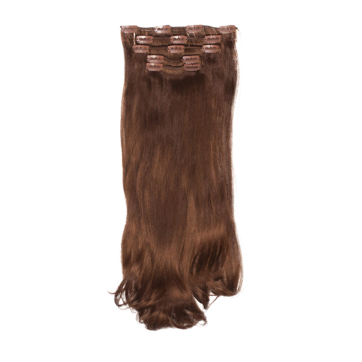Clip-on set Synthetic 5 pieces Beach Wave 5.0 Brown 50 cm