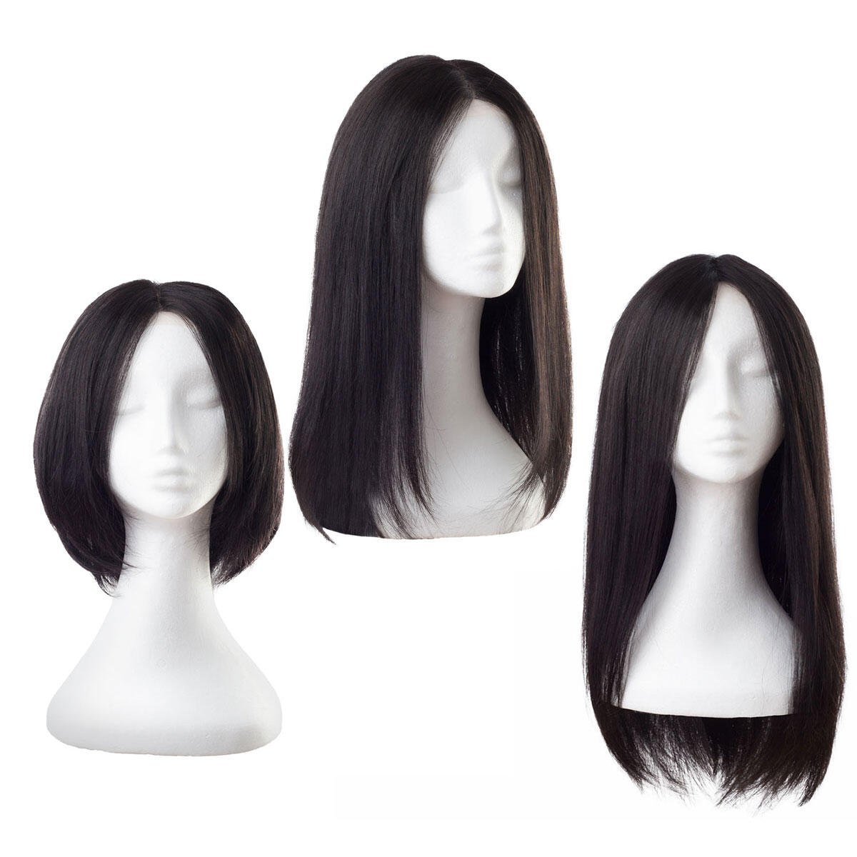 Lace Wig Human Hair 1.1 Intense Black 30 cm