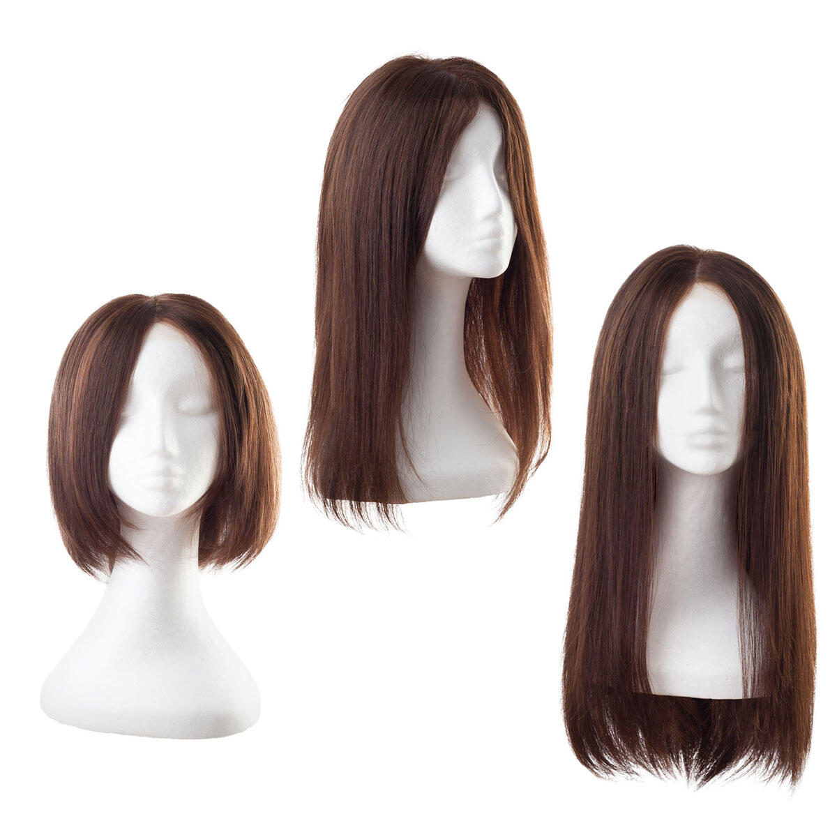 Lace Wig Human Hair 2.3 Chocolate Brown 30 cm