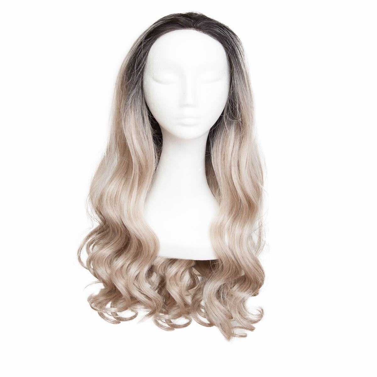Lace Front Wig Long Curly O1.2/10.5 Black Brown/Grey 60 cm