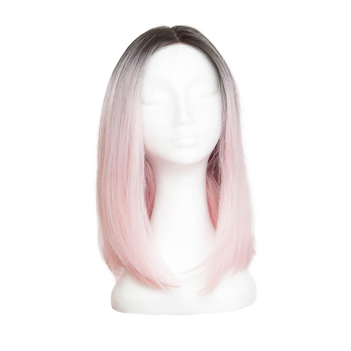 Lace Front Wig Lob O1.2/99.2 Black Brown/Pink 40 cm