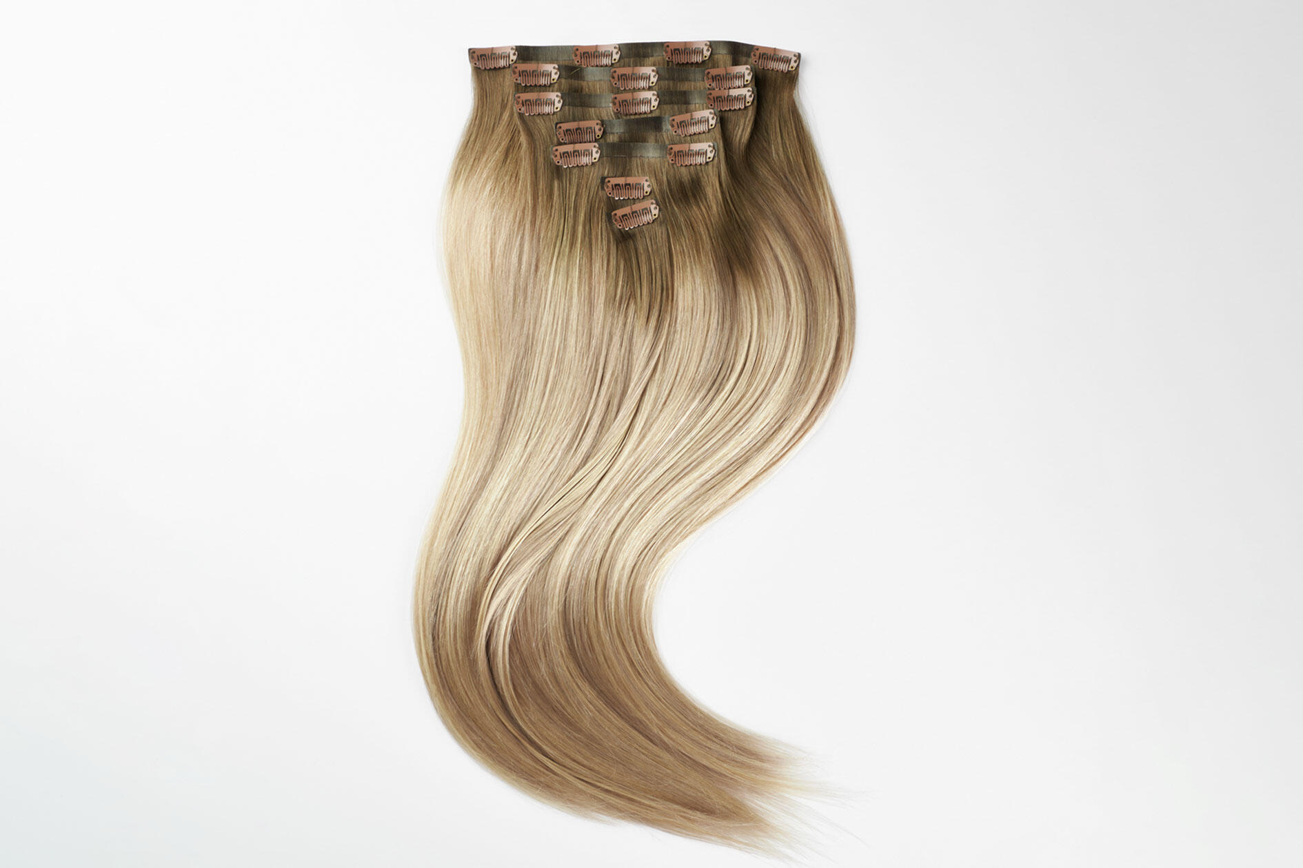 Summer hair clip-on set B2.6/10.7 Dark Ashy Blonde Balayage